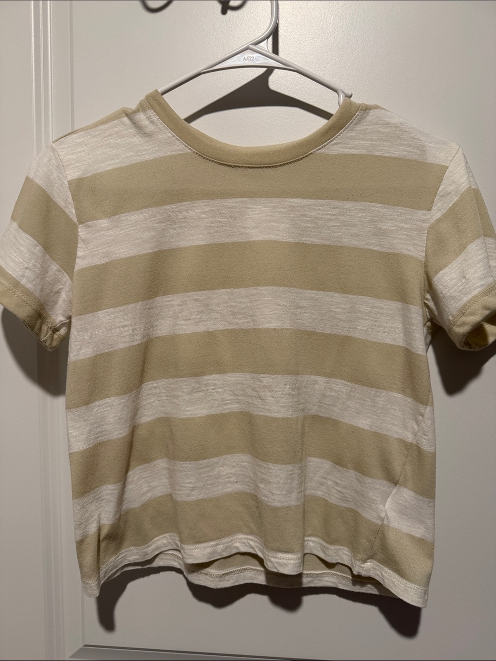 Copper Key Cream & Tan Striped Short Sleeve Tee